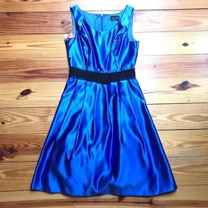 Max and Cleo Royal Blue Black A-line Dress, EUC, 4